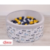 Toddlers Ball-pit minky with balls 200pcs - gray rabbits