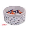 Toddlers Ball-pit minky with balls 200pcs - gray rabbits