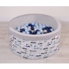 Toddlers Ball-pit minky with balls 200pcs - gray rabbits