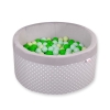 Toddlers Ball-pit minky with balls 200pcs - white dots on Gray
