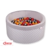Toddlers Ball-pit minky with balls 200pcs - white dots on Gray