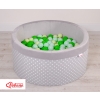 Toddlers Ball-pit minky with balls 200pcs - white dots on Gray