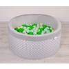 Toddlers Ball-pit minky with balls 200pcs - white dots on Gray