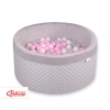 Toddlers Ball-pit minky with balls 200pcs - white dots on Gray