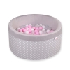 Toddlers Ball-pit minky with balls 200pcs - white dots on Gray