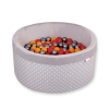 Toddlers Ball-pit minky with balls 200pcs - white dots on Gray