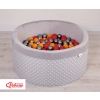 Toddlers Ball-pit minky with balls 200pcs - white dots on Gray
