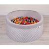Toddlers Ball-pit minky with balls 200pcs - white dots on Gray