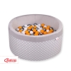 Toddlers Ball-pit minky with balls 200pcs - white dots on Gray