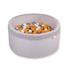 Toddlers Ball-pit minky with balls 200pcs - white dots on Gray