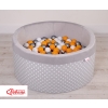 Toddlers Ball-pit minky with balls 200pcs - white dots on Gray