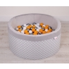 Toddlers Ball-pit minky with balls 200pcs - white dots on Gray