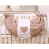 Toys bag- Hanging Hearts white dots on brown