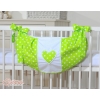 Toys bag- Hanging Hearts white dots on green