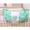 Toys bag- Hanging Hearts white dots on mint