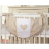 Toys bag- Hanging Hearts white polka dots on beige