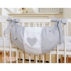 Toys bag- Hanging Hearts white polka dots on Gray