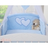 Universal Baby bed bumper- Hanging Hearts blue