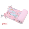 Universal bumper for cot - moons pink