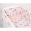 Universal bumper for cot - Owls cream-mint