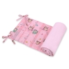 Universal bumper for cot - Owls pink