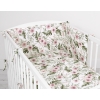 Universal bumper for cot - peony flower pink