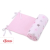Universal bumper for cot - stars gray - pink /pink