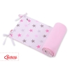 Universal bumper for cot - stars gray - pink /pink