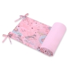 Universal bumper for cot - unicorn pink