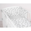 Universal double-sided bumper for cot - clouds gray/gray