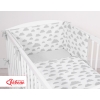 Universal double-sided bumper for cot - clouds gray/gray