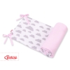 Universal double-sided bumper for cot - clouds gray/pink