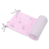 Universal double-sided bumper for cot - pink rabbits