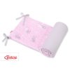 Universal double-sided bumper for cot - pink rabbits