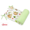Universal double-sided bumper for cot - sloths beige/green