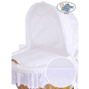 White Bedding Set with White Embroidered Lace 2-pcs for Moses Basket/Wicker crib Charlotte no. 50102-912 or 70102-912