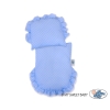 White Wicker Doll Bassinet Stroller Retro Style Basket Handmade  Bedding Set White Dots on Blue