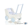 White with Blue Wooden Carriage for Dolls -765