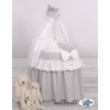 Wicker crib for doll with drape no. 2159-1016