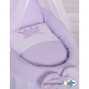 Little Princess embroidery on bedding set for wicker crib