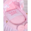 Wicker crib for doll with hood no. 2158-302