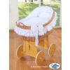Wicker Crib with Hood Carina- White