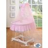 Wicker drape crib- Good night pink