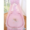 Wicker drape crib- Good night pink