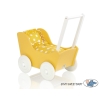 Wood Stroller Doll pram Yellow With White -737