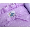 Wooden Doll pram Lilac White Purple with White Dots Dolls Bedding