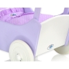 Wooden Doll pram Lilac White Purple with White Dots Dolls Bedding