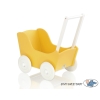 Wooden Doll pram Mila Yellow With White