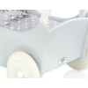 Wooden Doll Pram Stroller GrayBedding Set White Dots on Gray