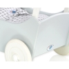 Wooden Doll Pram Stroller GrayWhite Gray Checkered